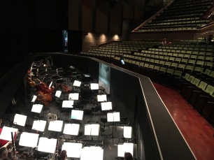 Vista do fosso da orquestra durante a pausa